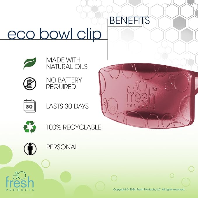 Fresh Products Eco Bowl Clip Air Freshener Versatile Design Toilet Freshener Trash Freshener Chemical Free Natural Oils Discreet Lasts 30 Days Made in the USA Spiced Apple 12 pk