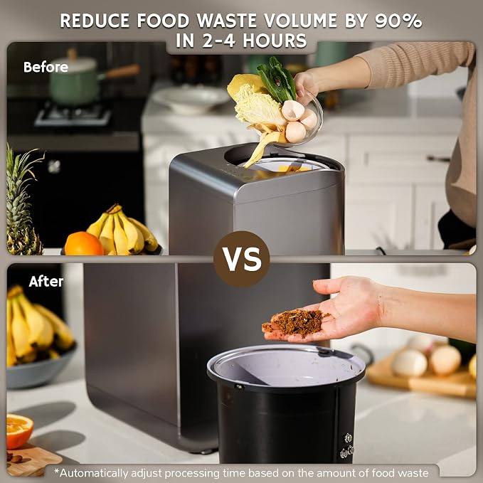 Airthereal Bundle | Electric Kitchen Composter Bucket with Lid and 3-Pack Compostable Trash Bags (1.6 Gallon, 150 Count, Blue) - Compatible with R500 Revive Electric Kitchen Composter