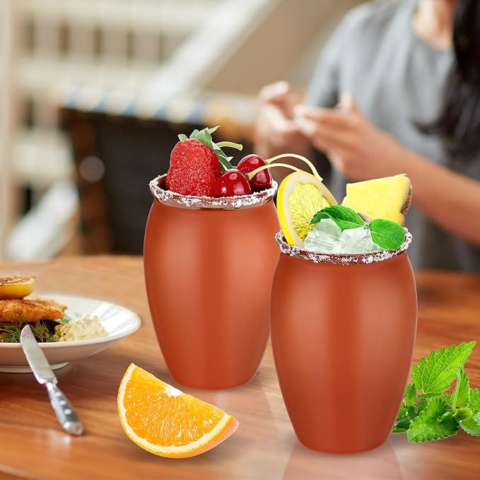 Gejoy 6 Set 20 oz Cantaritos De Barro Mexicanos Cantaritos Shooters Pottery Taco Tuesday Mexican Clay Cup Fiesta De Barro Mexicanos Cocktail Cups Cocktail Glasses for Tequila Margaritas Mojitos