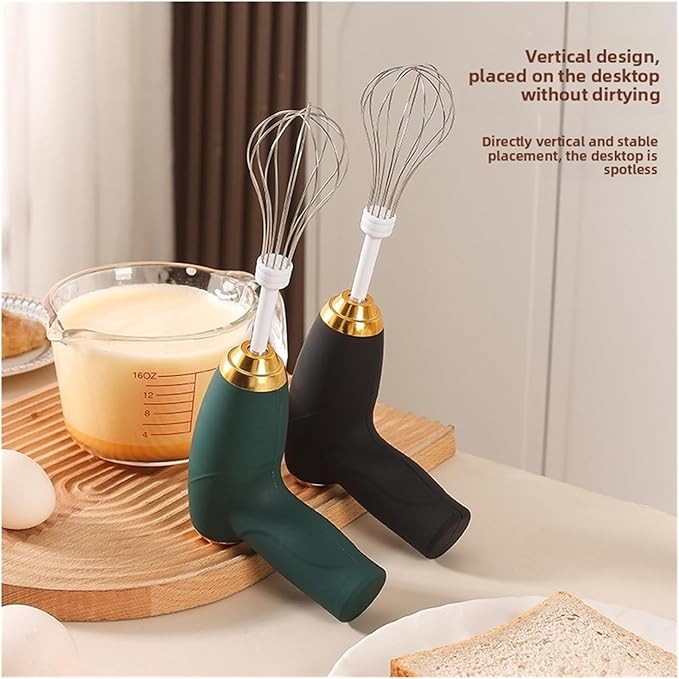 6-in-1 Electric Mixer with Milk Frother: Handheld Egg Beater, Portable Powered Mixer for Coffee, Baking, Cake Cream & Kitchen Batter Mixing
