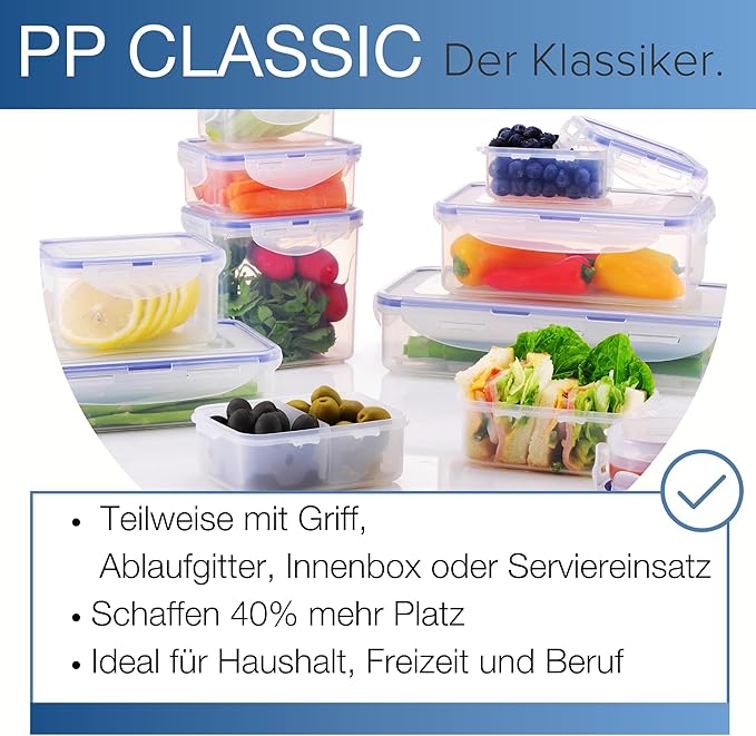 LOCK & LOCK Easy Essentials Food Lids/Pantry Storage/Airtight Containers, BPA Free, Rectangle - 8 Cup - for Cookies, Clear (Pack of 2)