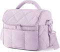 BAGSMART Insulated Lunch Bags for Women, Cute Quilted Lunch Box, Lightweight Puffy Padded Waterproof Lunch Tote, Reusable Lunch Cooler for Work Picnic Travel, Lavender Purple