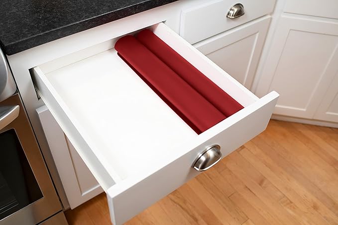 GASARÉ, Extra Large, Thick, Silicone Mat for Kitchen Counter, Heat Resistant Mat, Countertop Protector, Non-Slip, Easy to Clean, Cuttable, 25 x 17 Inches, Red