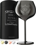 Gusto Nostro Cheers to You Birthday Wine Glass with Engraved Vintage Quote, Luxury Box - Unique Gifts for Women and Men Any Age - Cool Birthday Gift Ideas - Classy Retirement Gifts for Women/Men