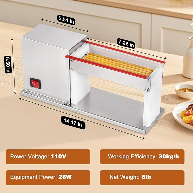 JIAWANSHUN Electric Quail Egg Peeler With 6 Rubber Tubes, 66 Lbs/H For Hard Boiled Quail Eggs Peeling Machine