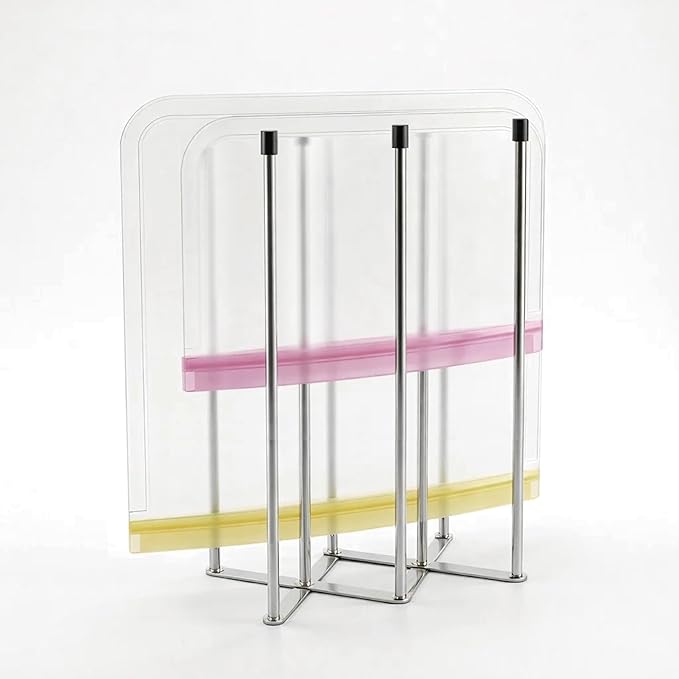 Reusable Bags Drying Rack, Extra Tall for 1 Gallon Zip-Top Reusable Bags, Foldable Stainless Steel Dryer Stand for Silicone & Plastic, Sandwich & Snack, Countertop Organizer, Silver, 1-Pack