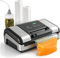 Vesta Precision 12" Vacuum Sealer Machine for Liquid & Moist Foods, Smart Heat Sealing Prevents Bag Melting, Built-in Cutter & Roll Storage Fits 2X20’ or 1X50' Rolls, Mason Jar Kit, Sous Vide, V23