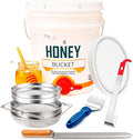 SunVara Honey Bucket with Gate 5 Gallon Kit - Stainless Steel Double Layer Strainer, Honey Scrapper Tool Beekeeping Equipment, Honey Extractor Equipment, Bee Supplies