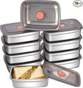 GIUOIDUO 10 Pack Stainless Steel Food Storage Containers with Leak-Proof Lids, 37oz Reusable Metal Meal Prep Lunch Boxes, Stackable, Dishwasher Safe for Snacks, Fruits & On-the-Go Meals, BPA-Free
