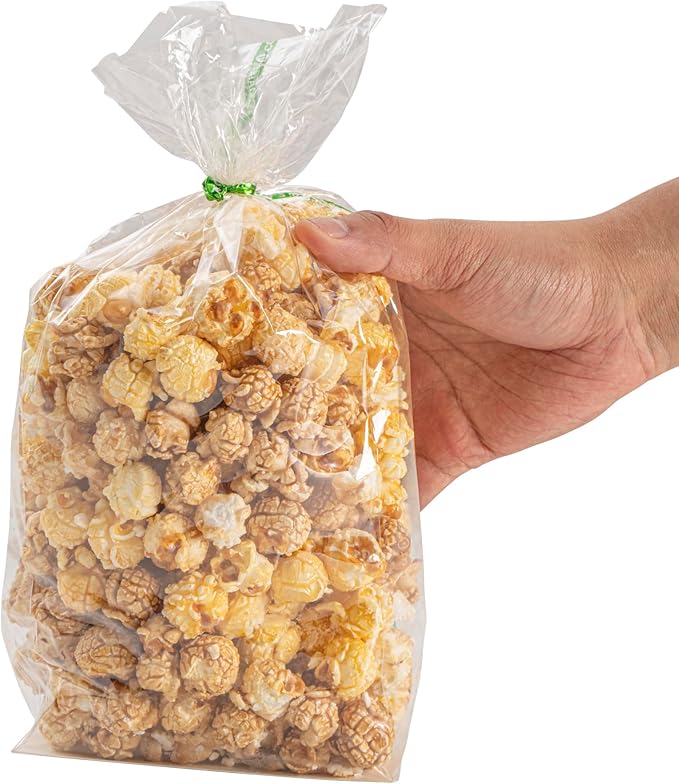 Resturantware Plastic Gusset Bags 100 Count 5" x 3" x 12" Wicker Dispensing Bottom Gusset Clear Plastic Bags Heat Sealable For Sourdough Bread Cookies Pastries Rolls For Home Bakers And Bakeries