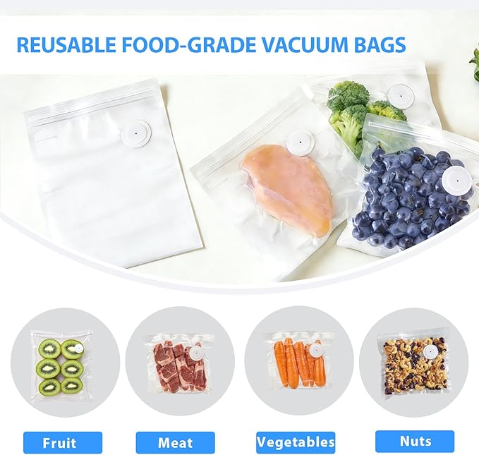 MOMODA Sous Vide Cooking Bags - Set of 20 | BPA-Free Reusable Vacuum Seal Bags (20 Medium)