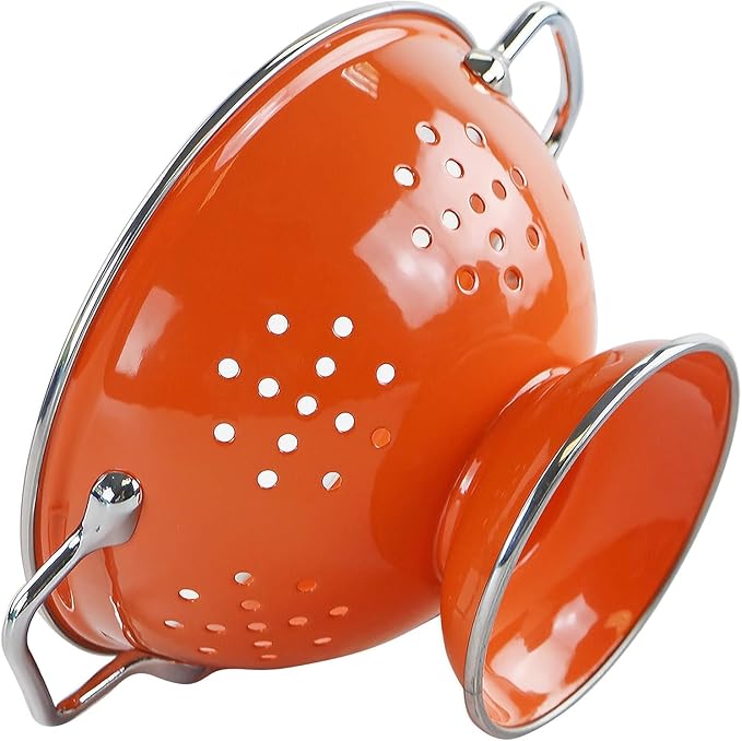 Calypso Basics by Reston Lloyd Powder Coated Enameled Colander, 1.5 Quart, Orange