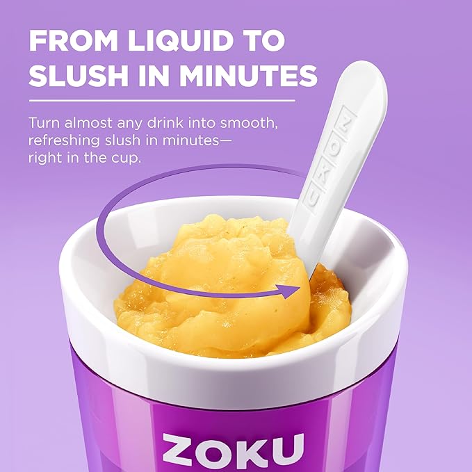 ZOKU Original Slush and Shake Maker, Slushy Cup for Quick Frozen Homemade Single-Serving Slushies, Fruit Smoothies, and Milkshakes in Minutes, BPA-free, Red