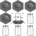 4 Pack Bee Feeder for Mason Jar Bee Watering Station Garden Silicone Sugar Water Feeder Beekeeping Drinking Equipment Tools with Mason Jars for Drinking Water (Grey)