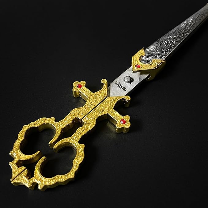 Fantasy Edge Medieval Scissors with Sheath Cover - Vintage Decorative Scissors for Crafting and Display - Intricately Designed Sheath for Elegance