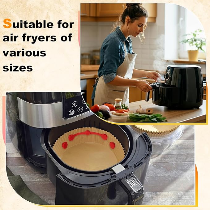 uxcell 4 Set Air Fryer Magnets, Silicone Buckle for Parchment Paper Liners Flower Shape Magnetic Buckle for Lock Paper Prevent Paper Burning, Red