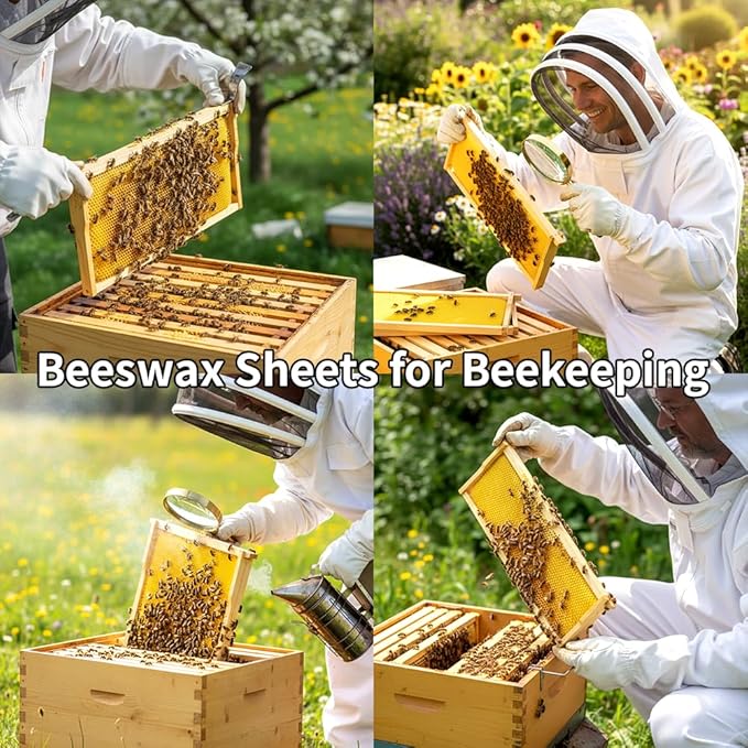 30pcs Beeswax Sheets for Candle Making, Ideal for Beekeeping and Candle DIY