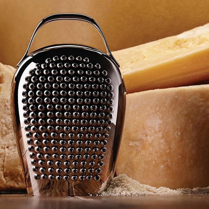 Alessi "Cheese please" Cheese Grater in 18/10 Stainless Steel Mirror Polished, Silver