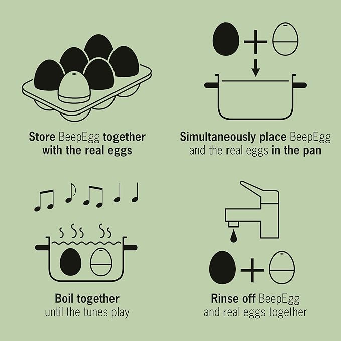Meerkat BeepEgg – Egg Timer for Boiling Eggs – Musical Egg Cooker for Soft, Medium, Hard Boiled Eggs – Food Safe – Singing Floating Egg Timer – Egg Cooker for 3 Levels of Doneness - Brainstream