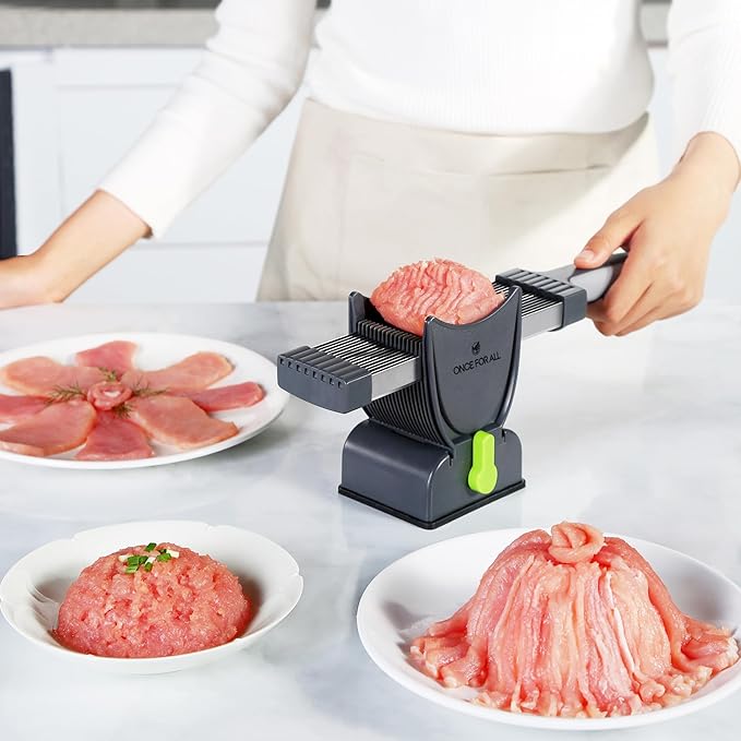 ONCE FOR ALL Fresh Meat Slicer Cleaver Kitchen Knife Set For Meat Slicing Shredding, Manual Jerky Cutter Food Slicer For Beef Pork Mutton For Home Cooking BBQ Hot Pot