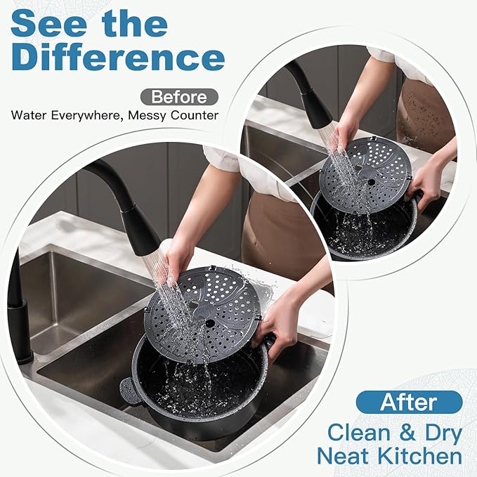 Silicone Sink Splash Guard – Extra-Long 19.3" Water Protector for Kitchen & Bathroom, No-Slip, Heat-Resistant, Dishwasher Safe (19.3 * 3.3 * 2in) (White)