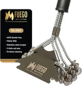 Fuego Grill Brush and Scraper Bristle Free - 17” Safe BBQ Brush for Gas/Charcoal/Weber Grills - Stainless Steel Triple Helix Grill Cleaner - Quality Grill Accessories for Dad