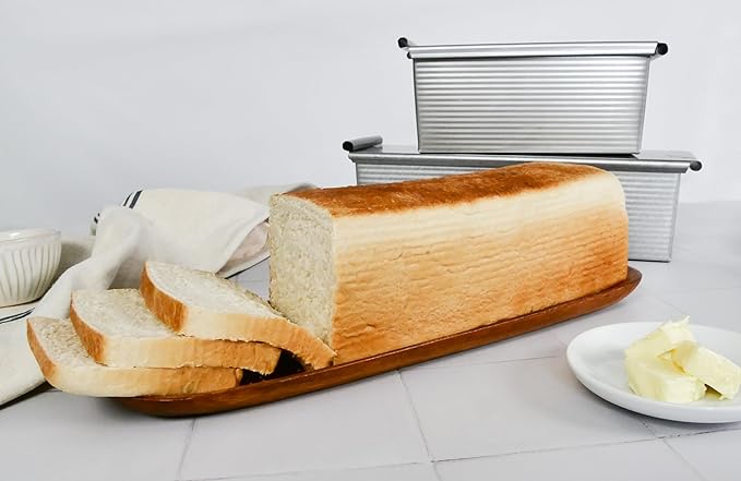 USA Pan Bakeware Pullman Loaf Pan with Cover,13 x 4 inch,Nonstick & Quick Release Coating,Made in the USA from Aluminized Steel,(Pack of 3)