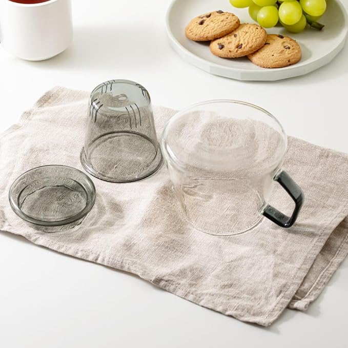 &NE NNS-380 Glass Teapot, Clear Width 4.7 x Depth 4.3 x Height 3.7 inches (12 x 11 x 9.5 cm), Actual Capacity 10.1 fl oz (300 ml), Heat Resistant Glass, Includes Lid, Microwave and Dishwasher Safe