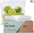 Vove Compostable Sandwich Bags 30 Ct – PFAS-Free, BPI Certified, Freezer Safe with Airtight Seal for Lunches & Meal Prep, Plant-Based