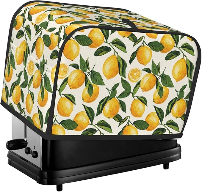 Toaster Cover 2 Slice Lemon Fruit Watercolor Kitchen Small Appliance Covers with Pockets Dust and Fingerprint Protection
