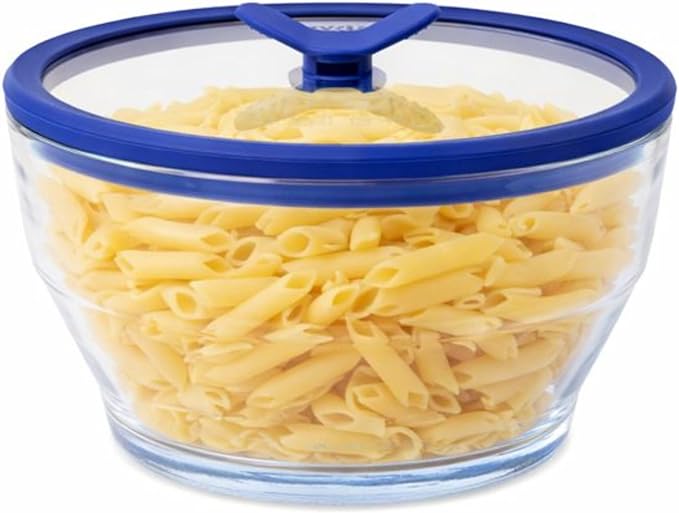 Anyday 8 Cup Glass Microwave Pasta Cooker - BPA Free & Plastic Free Microwave Spaghetti Cooker - Meal Prep & Glass Cookware | Stackable Airtight Nontoxic Storage Container with Vented Lid