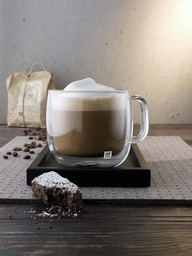 ZWILLING Sorrento Plus 2-pc Double-Wall Glass Cappuccino Mug Set,15-oz, 450ml