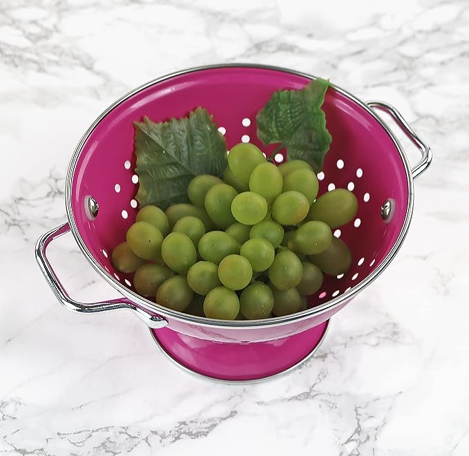 Calypso Basics by Reston Lloyd Powder Coated Enameled Colander, 1 Quart, Magenta