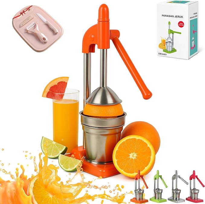 Effective Cast Iron Juicer Hand Press, Heavy Duty Manual Juicer Hand Press Cast Iron, Stainless Steel Lemon Squeezer for Home and Kitchen