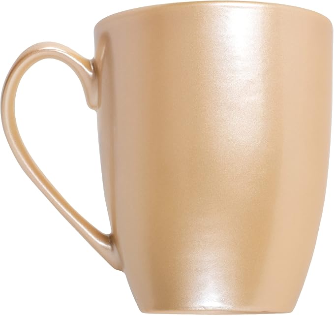 Elanze Designs Pearlescent Sand Finish 10 ounce New Bone China Coffee Cup Mugs Set of 4