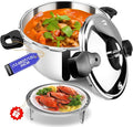 12.68QT Stainless Steel Pressure Cooker, Heavy Duty Food Grade Pressure Canner with Safety Valve & Heat-Resistant Handle, Compatible with All Stovetops for Home Cooking & Canning