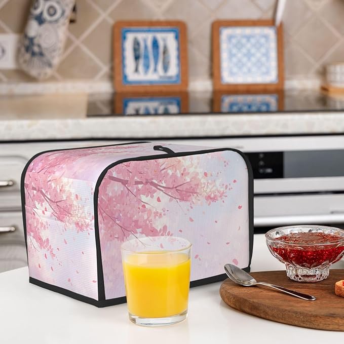 Toaster Cover 2 Slice Japanese Art Flower Cherry Blossom Kitchen Small Appliance Covers with Pockets Dust and Fingerprint Protection