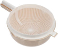 Mobestech Double Layer Strainer Basket 13.38X9.05X4.33 Inch Plastic Drain Basket Bowl for Washing Fruits and Vegetables with Handle Detachable Design for Kitchen Use