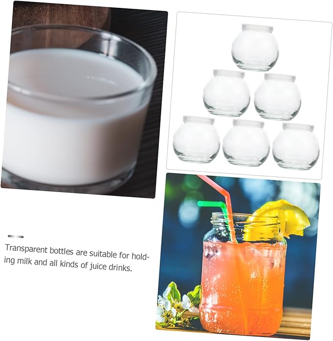 Healifty 2sets Assorted Pudding Bottles with Lids Yogurt Holders Reusable Food Containers for Snacks Jelly and Meal Prep and Easy to Clean 6pcs*2