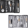 Lifewit Utensil Organizer for Kitchen Drawers, Expandable Cooking Utensil Tray, Adjustable Cutlery Silverware Flatware Holder