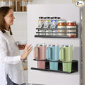 Magnetic Cup Holder for Fridge, Heavy-Duty 2 Packs magnetic water bottle holder for Stanley 30/40 oz Tumbler, Magnetic Spice Organizer Racks - Refrigerator Seasoning Organization Shelves for Kitchen