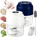 Electric Garlic Chopper, 320ML Mini Portable Veggie Chopper with 6 Sharp Blades, Rechargeable Electric Food Chopper Tool, Wireless Veggie Grinder, for Onions Ginger Chili Nuts Meat (Mix*2)