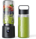 COKUNST Portable Blender, Small Smoothie & Shake Maker with 8 Blades, USB C Rechargeable Personal Blender with LED Display, Compact Juice Mixer with Lid for Travel, Office, Gym, Home, 17oz, Black