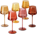 comfit Terracotta Wine Glasses Set of 6- Hand-Blown Colored Crystal Stemware With Long Stem and Thin Rim,Crystal Glasses for Wine & Cocktails, Premium Gift for Wedding, Birthday – Hand Wash
