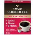 VitaCup Slim Organic Coffee Pods, Diet Support with Ginseng, Garcinia, B Vitamins, Bold Medium Dark Roast, Single Serve Pod, Compatible with Keurig K-Cup Brewers,10 Ct