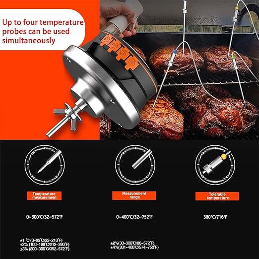 2 Stainless Steel meater Probe for Smart Pro Bluetooth BBQ Meat Thermometer for Grilling-Out Side Wireless Meat Temperature Monitor for Smoker-Waterproof