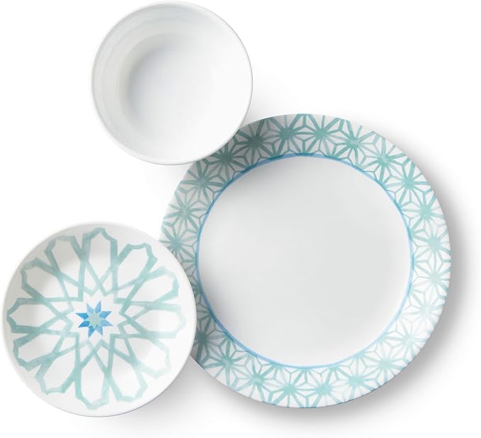 Corelle 18-Piece Service for 6, Chip Resistant Dinnerware Set, Amalfi Verde