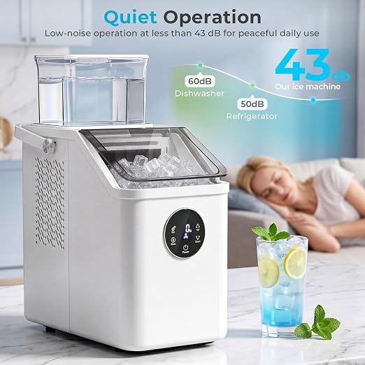 Electactic Countertop Ice Cube Maker, 16Pcs Ready in 13 Mins, 26Lbs/Day, Adjust Ice Thickness, 24H-Timer, Portable Self-Cleaning Compact Ice Machine with Handle
