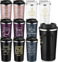 Meanplan 10 Set Christian Gift Bible Verse Tumbler 17oz Coffee Cup Religious Gifts Bulk Christian Tumblers for Women Men Vbs Church Party Favors Sunday School Back to School (Multicolor, Bible Theme)