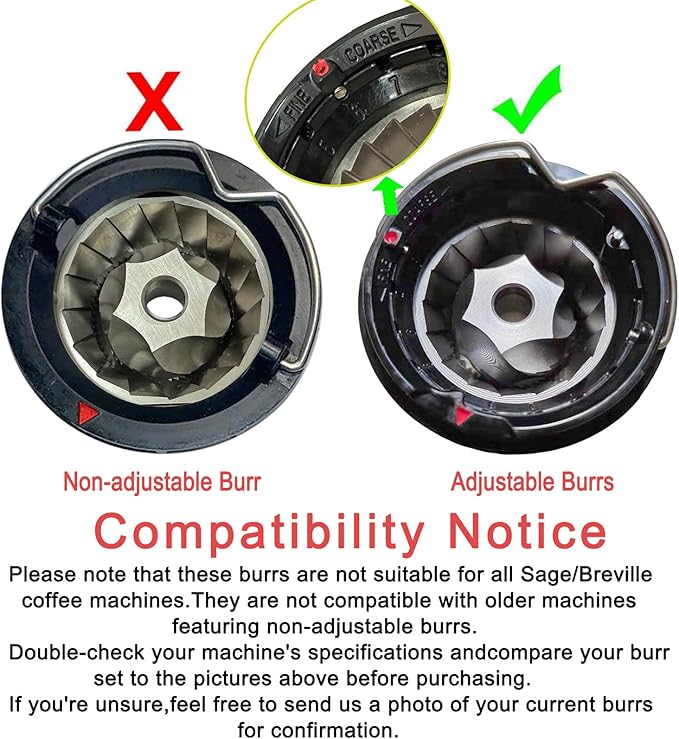 Conical Grinder Burr Set Replacement - Compatible with Breville BES995/BES980XL/BES990/BES880/BES881/BES878 Espresso Machines (From 1926 PDC)